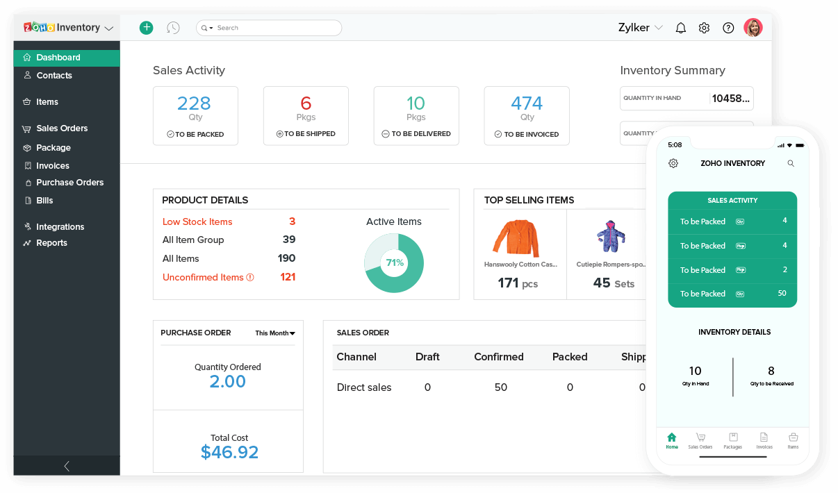 Zoho App Dashboard