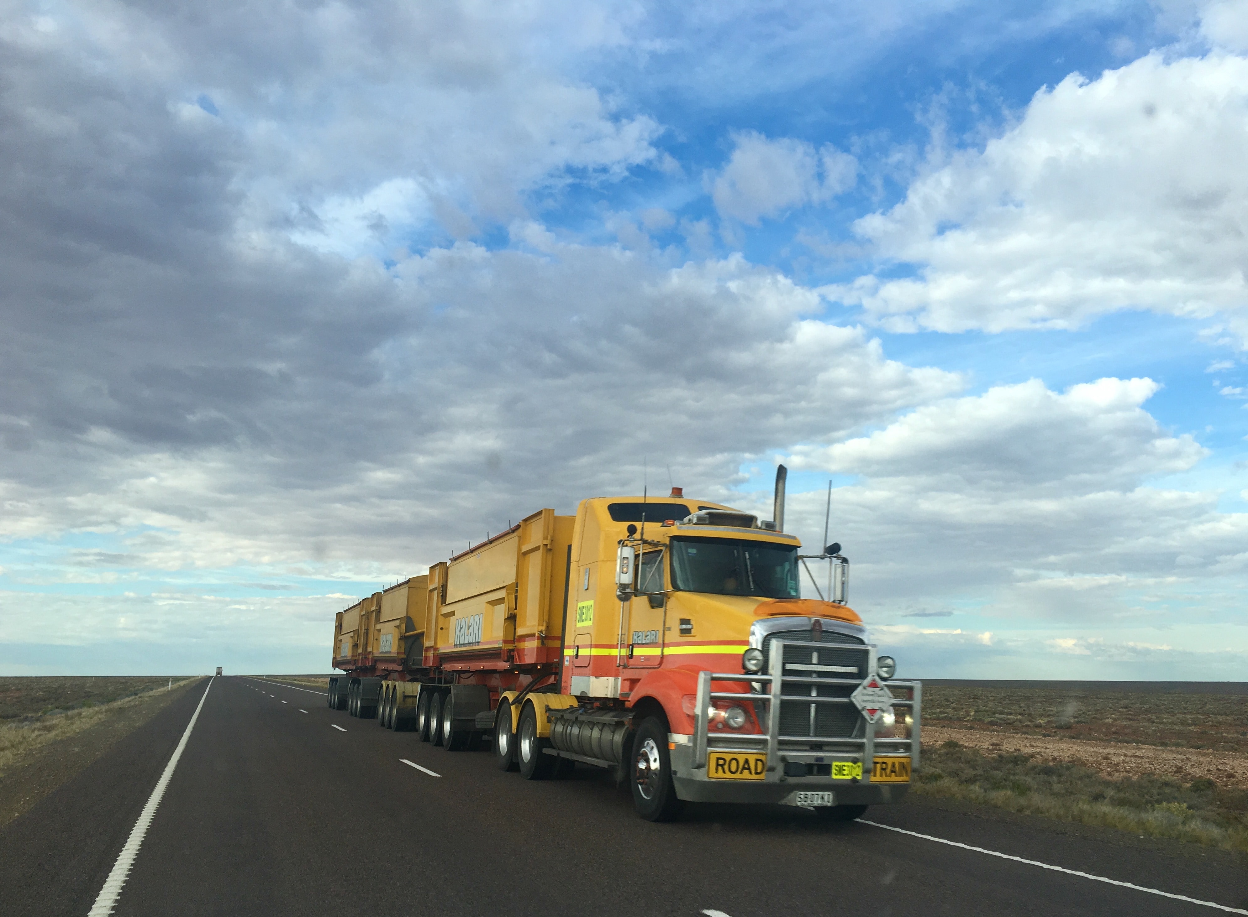 Truck driving on highway